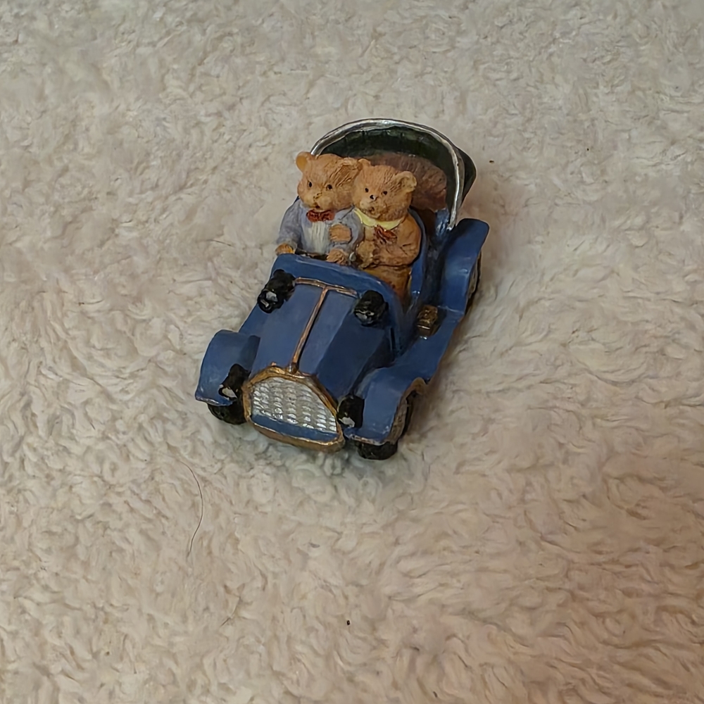 Vintage Mini Bears In Car Figure